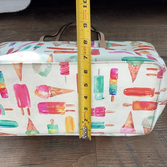 Kate Spade Ice Cream Popsicle Flavor of the Month Large Leather Tote & Pouch - Picture 6 of 13